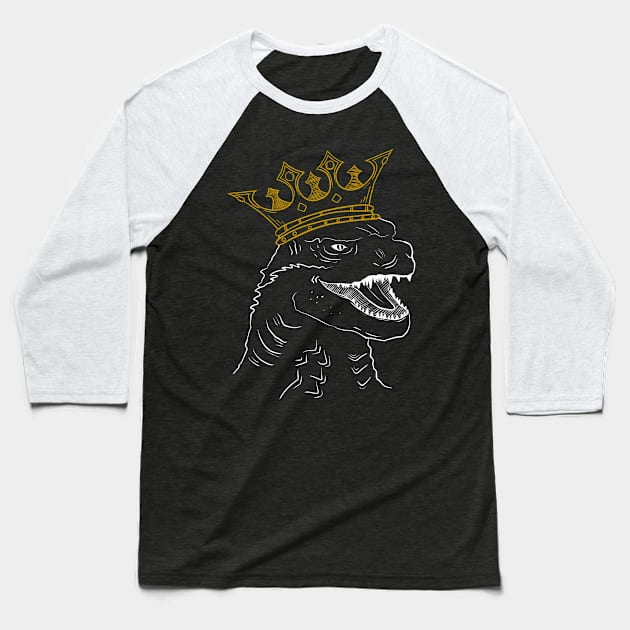 King of Monsters Baseball T-Shirt by Creighcreigh